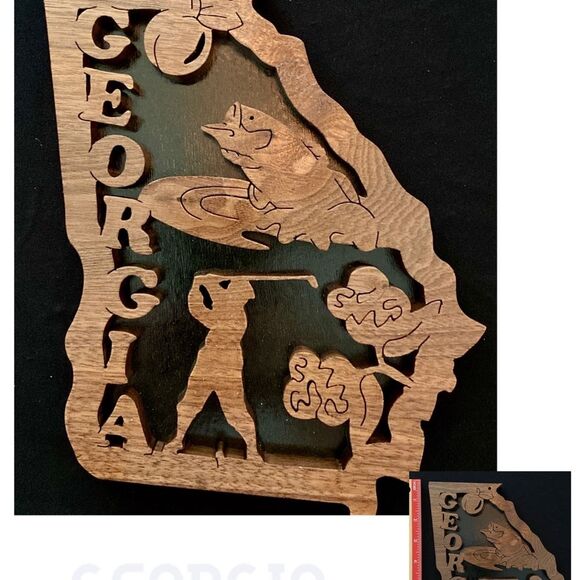 Handcrafted Wooden GEORGIA State
Plaque - Custom State Wall Art - Great Gift! - Picture 3 of 3